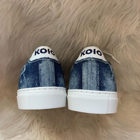 New! Rare Limited Edition KOIO Logo Acid Wash Infinity Denim Sneakers - Picture 11 of 13